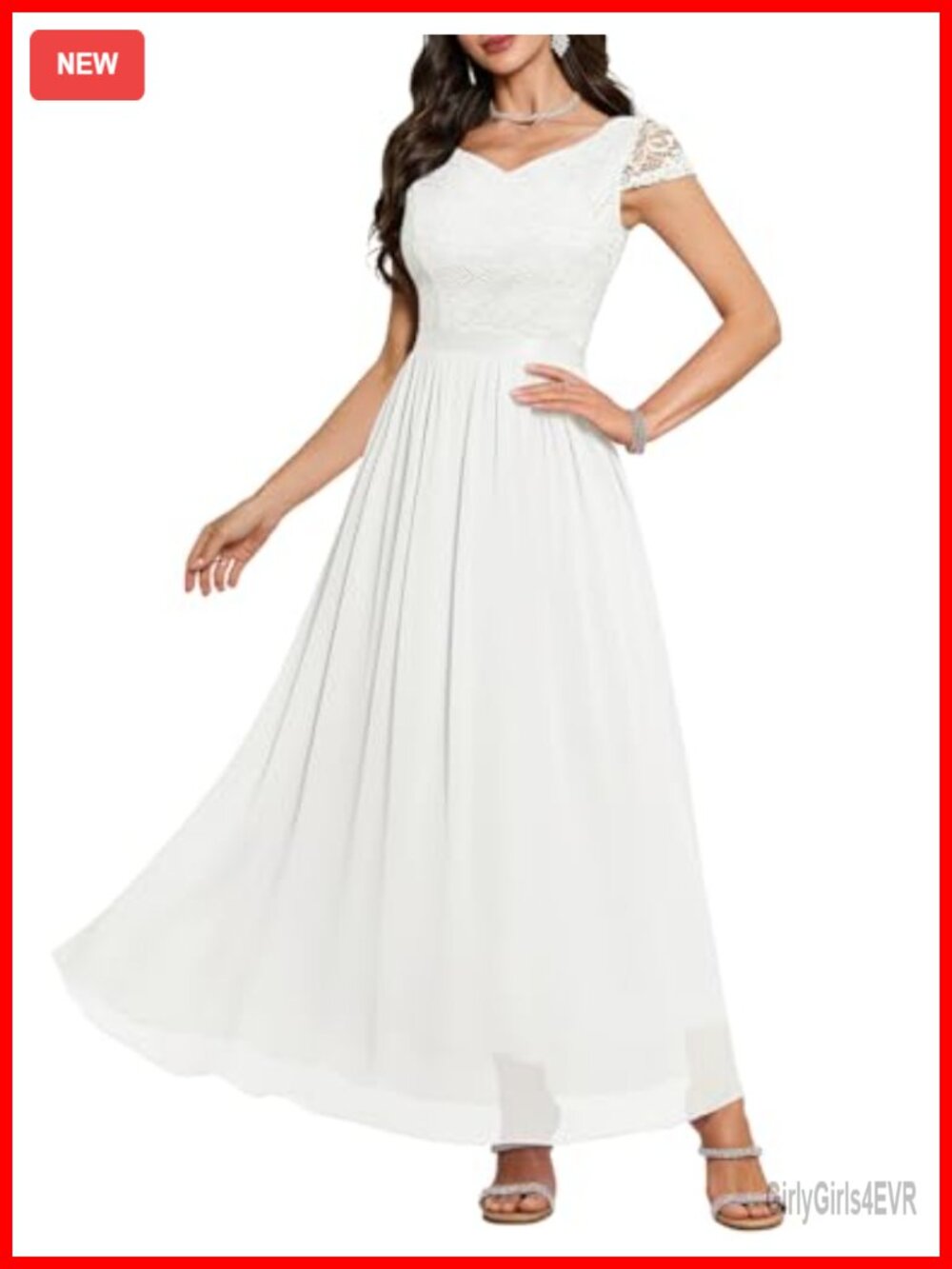 DRESSTELLS Formal Lace Chiffon Dress Wedding Guest Bridesmaid Evening